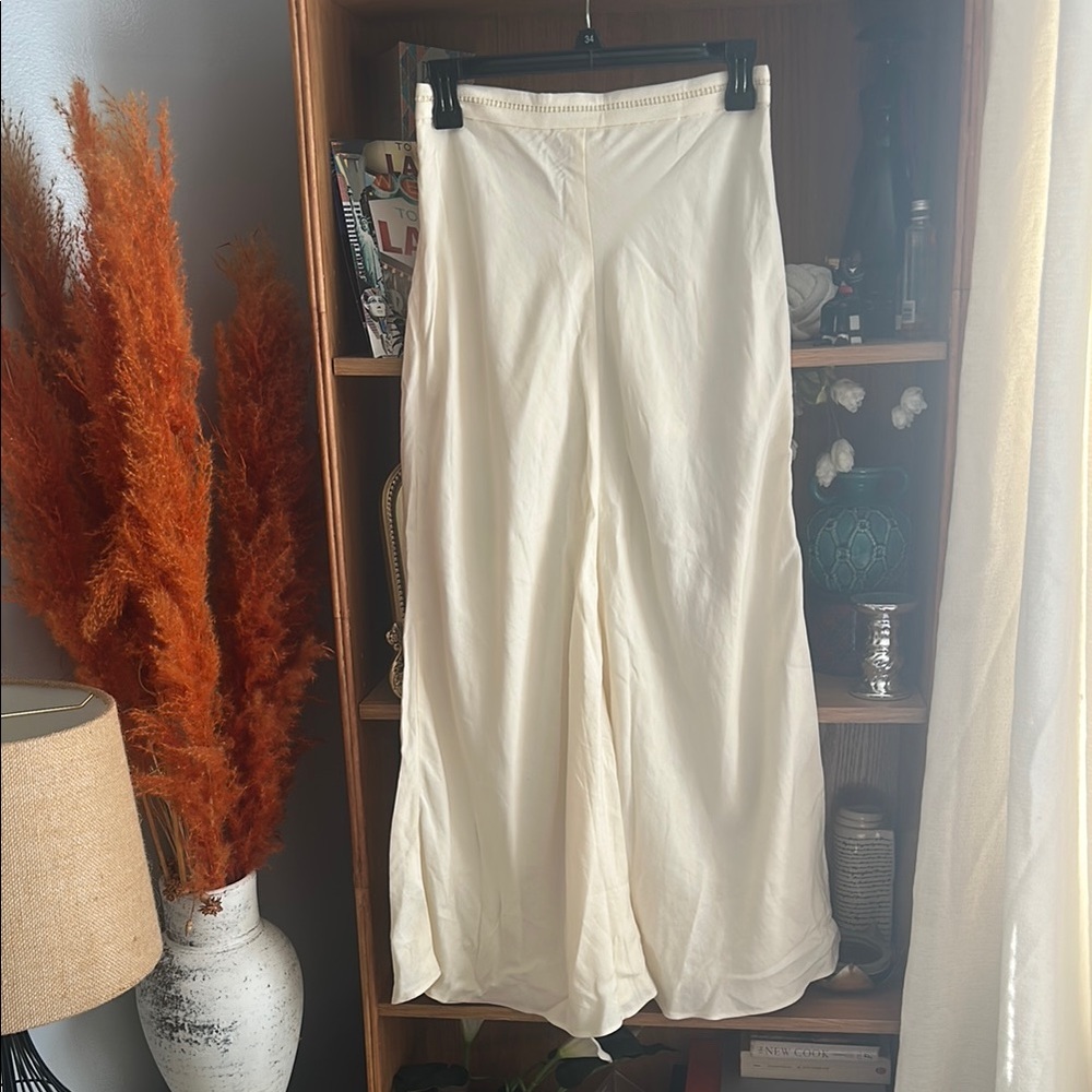 Zara Cream Wide-Leg Skirt